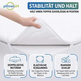 Pillows24 Topper 90 x 200 cm aus Kaltschaum 6 cm hoch weiß