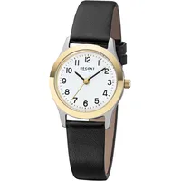 REGENT Quarzuhr REGENT, schwarz (schwarz, weiß), Armbanduhren, Damen, Armbanduhr,
