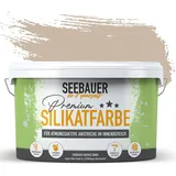 SEEBAUER diy Silikatfarbe Hellbraun 5L für Innen (No. 647 Pure Earth) Atmungsaktive Mineralfarbe für Allergiker - Abwaschbare Wandfarbe - Brauntöne hohe Deckkraft