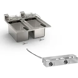 Gastro-Inox Gastro Inox Einbau-Fritteuse mit 2x10 Liter aus Edelstahl 600x600x380mm