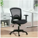 Homcom Netz-Bürostuhl Kunststoff Schwarz
