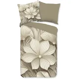 Muller Textil Artdeco Blumen Beige 200 x 200 cm + 2 x 80 x 80 cm