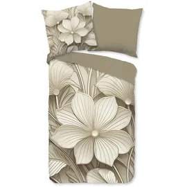 Muller Textil Artdeco Blumen Beige 200 x 200 cm + 2 x 80 x 80 cm