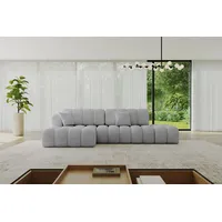 altdecor Ecksofa Olea-L2 Samt mit Schlaffunktion 3-Sitzer Grau