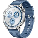 46 mm Silber Gewebe-Armband Blau