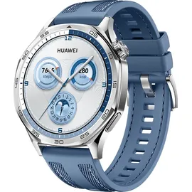 Huawei Watch GT 5 46 mm Silber Gewebe-Armband Blau