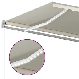 vidaXL Automatische Markise mit LED & Windsensor 6x3 m Creme