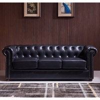 JVmoebel Sofa Chesterfield Sofagarnitur Polster 3+2+1 Wohnzimmer Couch Design, Made in Europe schwarz