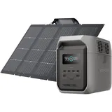 EF ECOFLOW DELTA 3 1500 Tragbare Powerstation mit 220 W Solarpanel, 1536 Wh Batterie LiFePO4, 3,5 Std. volle Aufladung mit Solarenergie, Solargenerator für Wohnmobile, Camping und Stromausfälle