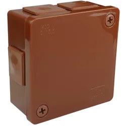 Abzweigkasten Aufputz-Feuchtraum 022-02 Verbindungsdose Gummi Verschraubung gewindelos braun 86x86x40 mm ViPlast 7908