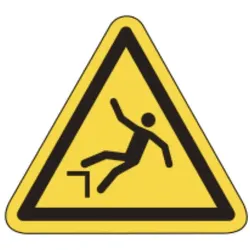 Warnschild als Symbol Warnung vor Absturzgefahr nach ISO 7010