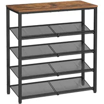 VASAGLE Schuhregal 75 x 93 x 30 cm offen / braun, schwarz