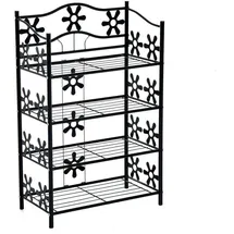 Homcom Schuhregal 59,5 x 92 x 30 cm schwarz / schwarz