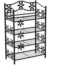 Homcom Schuhregal 59,5 x 92 x 30 cm schwarz / schwarz