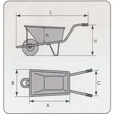 pro-bau-tec Garten- und Bauschubkarre 85 l Tragkraft 160 kg