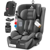 Autokindersitz Premium Kinderautositz Gruppe 1+2+3, 9-36 kg 5-Punkt-Sicherheitsgurt Autositz Kindersitz Einstellbare Kopfstütze Mitwachsend Grau