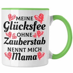 Trendation Tasse Trendation – Mama Tasse mit Spruch Geschenk Muttertag von Tochter Sohn Mutter Kaffeetasse Spruch grün