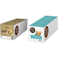 NESCAFÉ Dolce Gusto Dallmayr Crema d'Oro | 48 Kaffeekapseln | 100% Arabica-Bohnen | 3er Pack (3 x 16 Kapseln) & Flat White