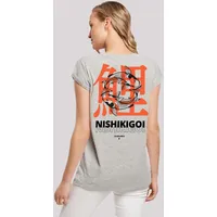 F4NT4STIC T-Shirt Nishikigoi Koi Japan Grafik in grau meliert