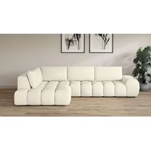 OTTO home Ecksofa OTTO HOME "AZITA L-Form, XL 296 cm - Designsofa in Bubble-Optik", beige (creme), B:296cm H:89cm T:176,5cm, 100% Polyester, Sofas, Ecksofa, lose Rückenkissen, traumhafte Steppung