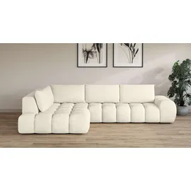 OTTO home Ecksofa OTTO HOME "AZITA L-Form, XL 296 cm - Designsofa in Bubble-Optik", beige (creme), B:296cm H:89cm T:176,5cm, 100% Polyester, Sofas, Ecksofa, lose Rückenkissen, traumhafte Steppung