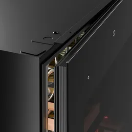 Klarstein Velaire Weinkühlschrank 2 Zonen - 36 Flaschen, Einbau, 5-22°C, Touch, LED, UV-Schutz, Holzregale, 41 dB, Weinklimaschrank 2 Zonen