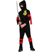 Rubies 12109 Ninja Kostüme, Schwarz, L (8-10 años)