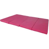 Natalia Spzoo breite Faltmatratze 180 x 120 x 8 cm Klappmatratze mit Schaumstoffkern & abnehmbarem Bezug klappbare Schlafmatte (1227 Rosa)