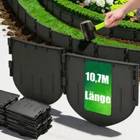 Flexible Rasenkante Kunststoff 10,7m, Beeteinfassung mit Stecksystem