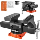 Vevor Schraubstock, 203 mm Backenbreite, 203 mm 360° schwenkbare Feststellbasis, 94 mm Ausladung, Sphäroguss, Zweiwege-Backen zum Einspannen runder Rohre