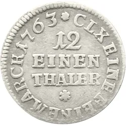 Friedrich Christian von Sachsen 1/12 Taler 1763