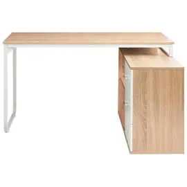 Beliani Eckschreibtisch Sogne Braun / Weiß