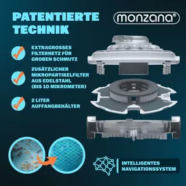 monzana Poolroboter Poolboy 600 weiß inkl. 1 x 5,2 Ah