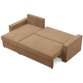 mebligo Ecksofa mit Schlaffunktion NEO mit gerader Armlehne, 231x140cm Braun - Braun