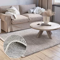 Myflair Möbel & Accessoires Wollteppich »Anisa«, rechteckig, 10 mm Höhe, Wendeteppich, meliert, reine Wolle, handgewebt, Wohnzimmer Myflair Möbel & Accessoires creme/grau B: 120 cm   1 St.