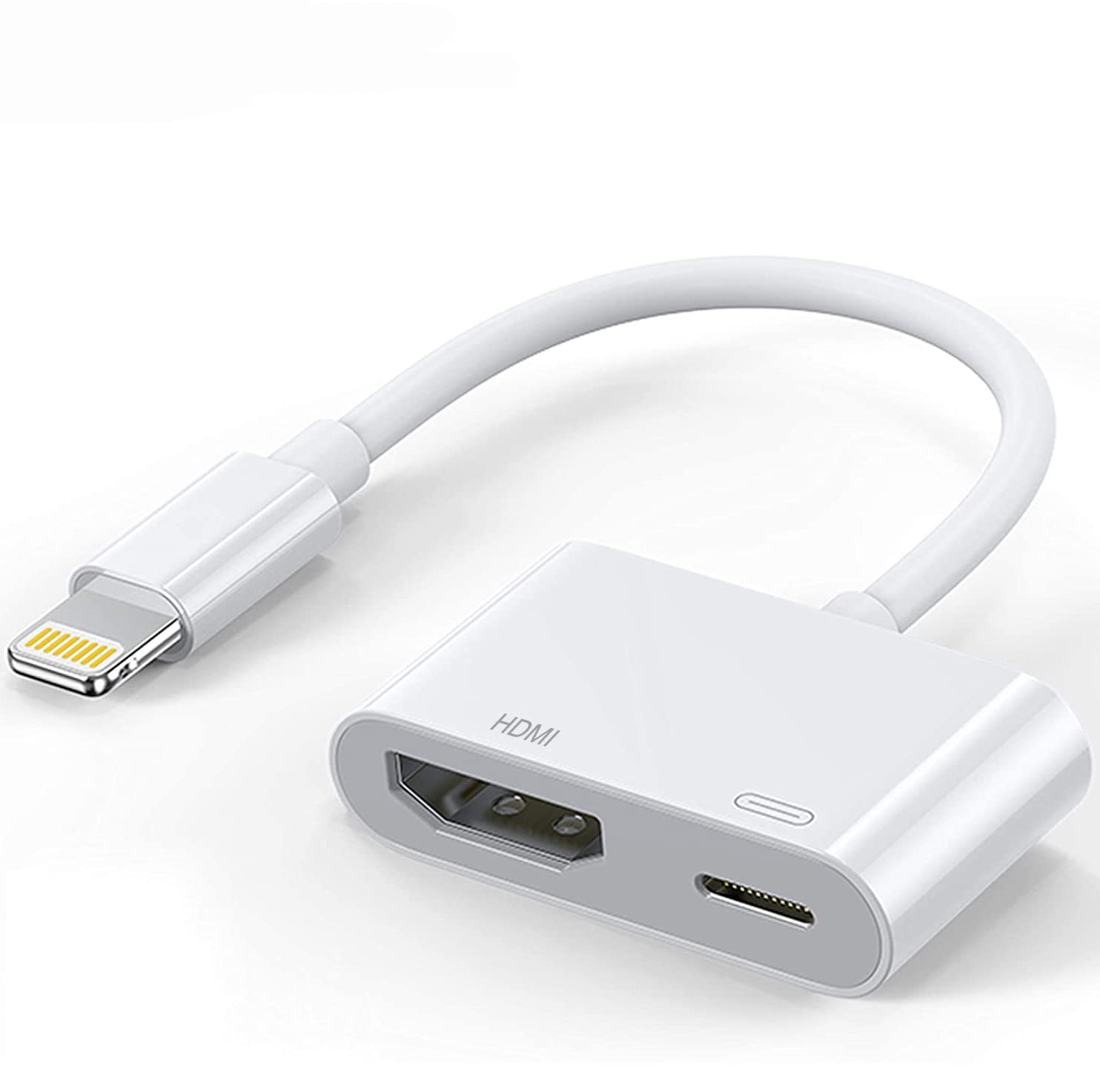 Lightning auf HDMI Adapter [Apple MFi zertifiziert], digitaler AV-Konverter mit Ladeanschluss, 1080P Sync Bildschirm Video Dongle für iPhone, iPad auf TV/Projektor/Monitor