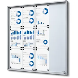 Showdown Displays Vitrine 12 x A4 12 x 8 x 100 cm Silberfarben