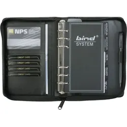 Bind Systemplaner Manager A6 Nappaleder ohne Kalendarium schwarz Packung mit 30 Stück