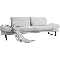 Candy 3C Candy 2-Sitzer Mallow Designsofa mit Komfortfunktionen, modern und bequem, Verstellbare Armlehne und Kopfteil, manuelle Sitztiefenverstellung silberfarben