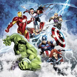 KOMAR Marvel Avengers Mighty Team", bunt, B:250m H:250m, Vlies, Tapeten