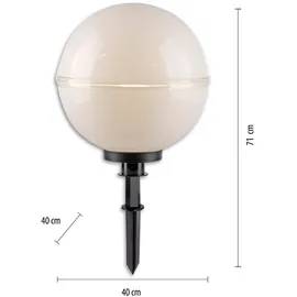 just light. Just Light, Kugelleuchte Gartenlampe 2er SET Erdspiess, weiss, spritzwasserschutz (E27, IP44)