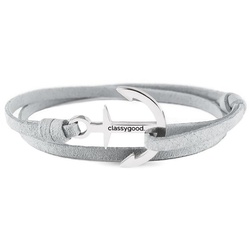 CLASSY GOOD - Anker Armband - silber grau