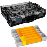 BS SYSTEMS GMBH & CO Sortimo Systemkoffer L-Boxx 102 schwarz mit transparentem Deckel + Insetboxen F3