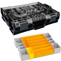 BS SYSTEMS GMBH & CO Sortimo Systemkoffer L-Boxx 102 schwarz mit transparentem Deckel + Insetboxen F3