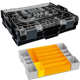 BS SYSTEMS GMBH & CO Sortimo Systemkoffer L-Boxx 102 schwarz mit transparentem Deckel + Insetboxen F3