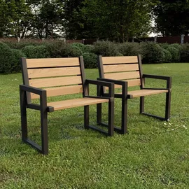 QLS Bankbeine Bankgestell Gartenbank Bankfüße Stahl schwarz 2 Stück DRESDEN