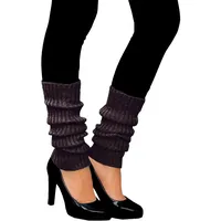 Oblique Unique Sexy Damen Stulpen Dunkelgrau - Beinstulpen Damen & Mädchen für 80er Jahre Outfit 80s Motto Party Fasching Karneval Tanzen Aerobic Kostüm Accessoires - Einheitsgröße
