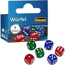 IDENA Würfel 40420, bunt, 6 Würfel