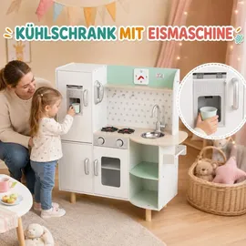 BABY VIVO Kinderküche Spielküche aus Holz - Gustavo in Weiß
