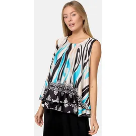 pm selected Damen Blusentop Sommer Sleeveless Overlay Satin Muster Top PM33